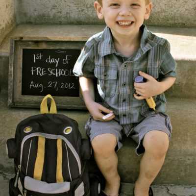 First Day of School Photo & Chalkboard Prop