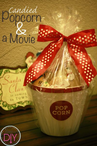 12 Days of Homemade Holiday Gifts Day 12 – Popcorn & A Movie Basket