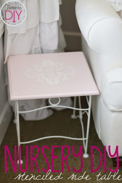 Nursery DIY: Stenciled Side Table