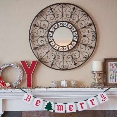 Christmas Mantle and Menu