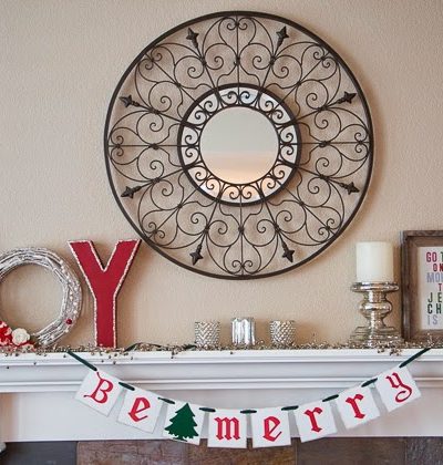 Christmas Mantle and Menu