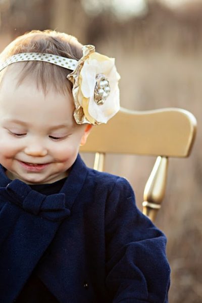 Gold chair DIY for one year photo shoot