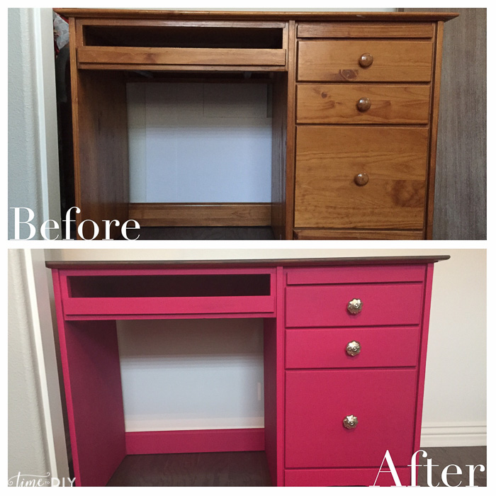 Pink Ombrè Desk Makeover  My First Time Blending Chalk Paint