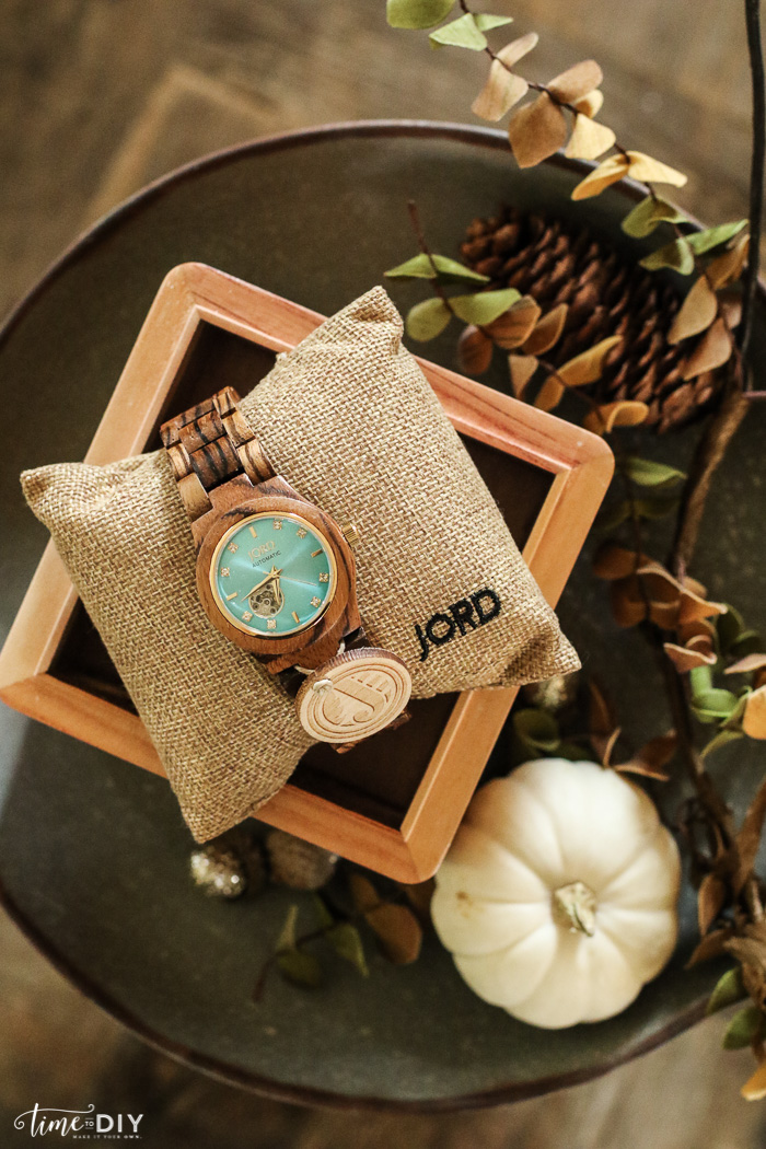 JORD Cora Zebrawood and Turquoise Watch