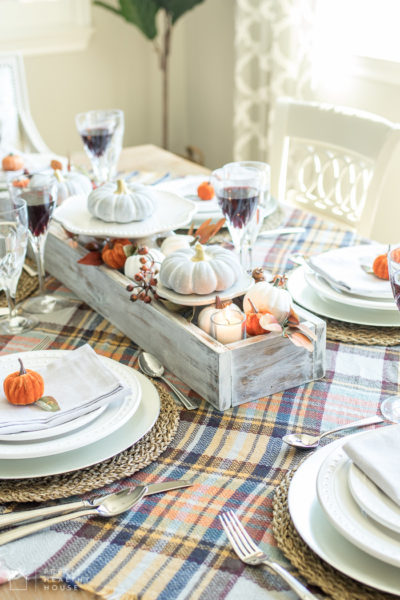 Decorate Your Thanksgiving Table with Gray and Plaid